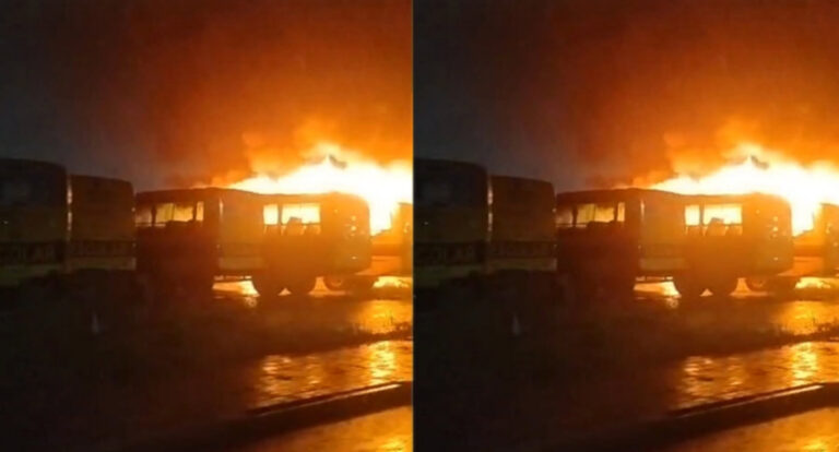Criminosos incendeiam ônibus em Candeias do Jamari