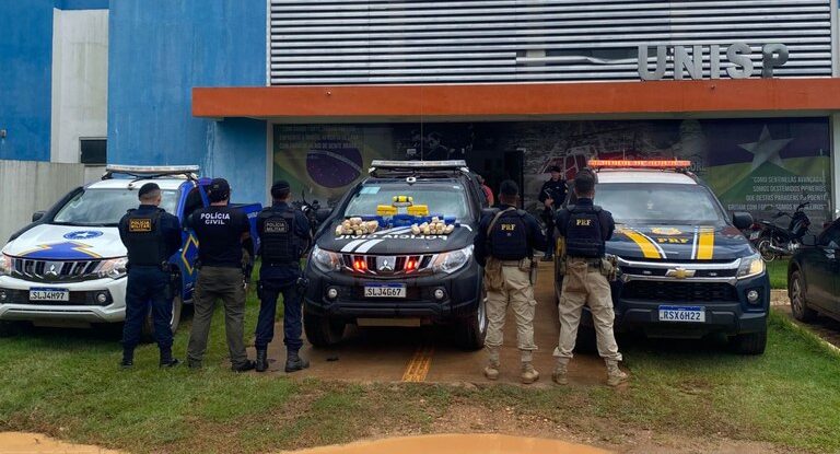 PRF prende motorista transportando cocaína, em Cujubim