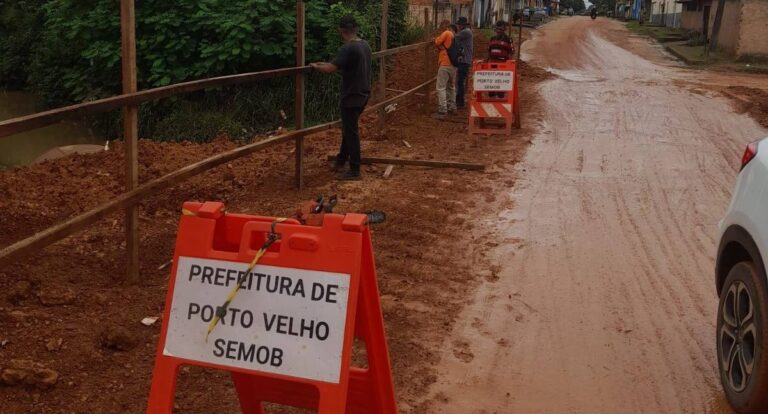 As obras no canal do bairro Tancredo Neves progridem com a colocação de bueiros e grades de proteção - News Rondônia