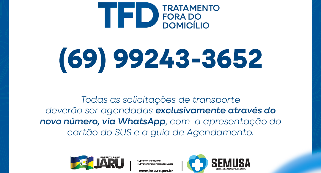 Novo número para agendamento do transporte do TFD