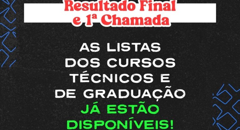 Convocados em 1ª Chamada devem realizar matrícula virtualmente até o próximo dia 13