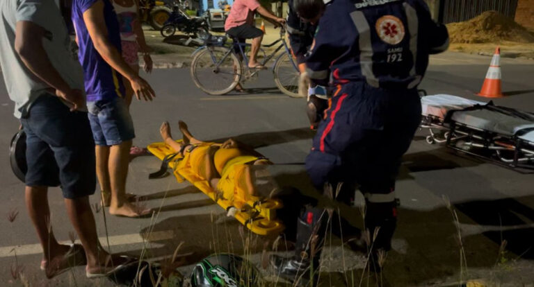 Mulher grávida é vítima de acidente causado por animal na via