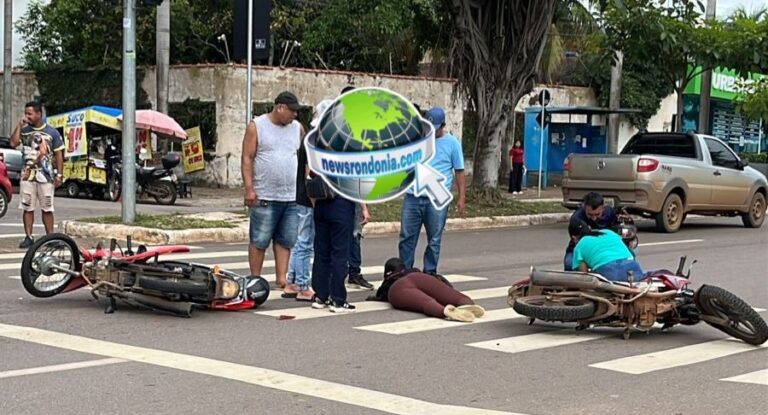 Batida entre motos deixa vítima em estado grave na Rio Madeira