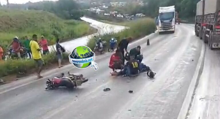 Atropelamento deixa ciclista e motociclista feridos na BR-364 perto de Candeias