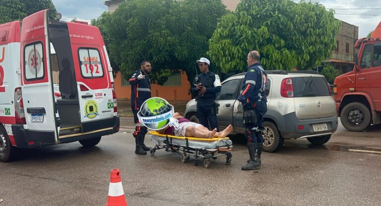 Batida deixa motociclista ferido no bairro Nova Porto Velho