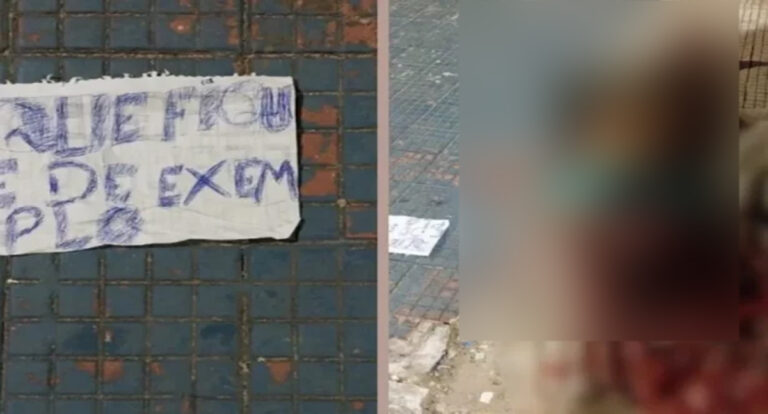 Suspeitos executam homem e deixam bilhete: “Que fique de exemplo”