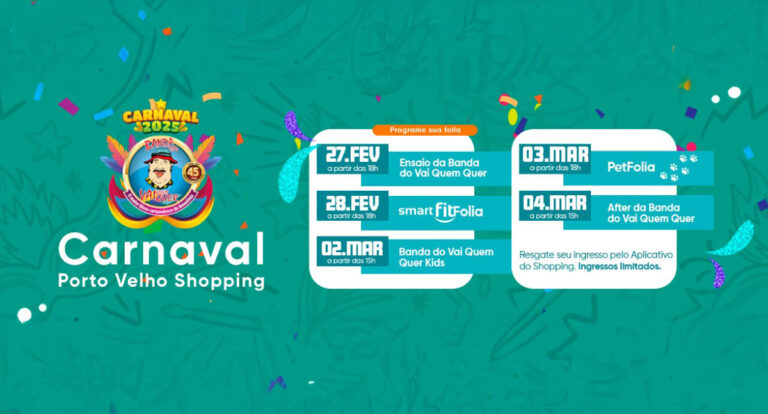 Porto Velho Shopping promove programação especial de Carnaval a partir desta quinta-feira, 27 - News Rondônia