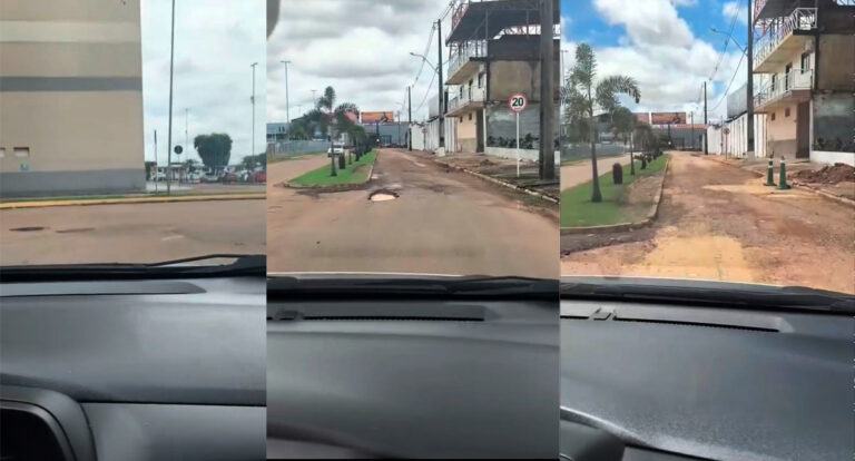 Vídeo: Buraco que causava transtornos a motoristas na entrada do Porto Velho Shopping é tapado após denúncia do Newsrondonia - News Rondônia