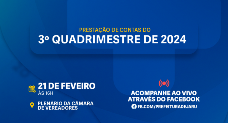 Transparência: Prefeitura de Jaru realizará Audiências Públicas para prestação do 3º quadrimestre de 2024 na próxima sexta-feira, 21 a partir das 15h  - News Rondônia
