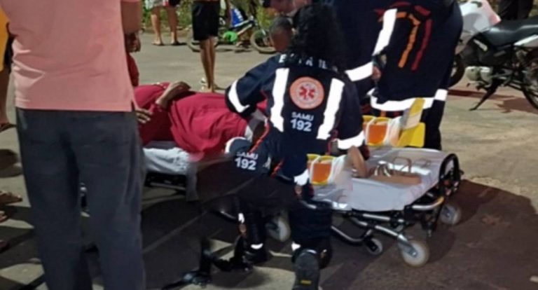 Motociclista e passageira ficam feridas em grave acidente em cruzamento