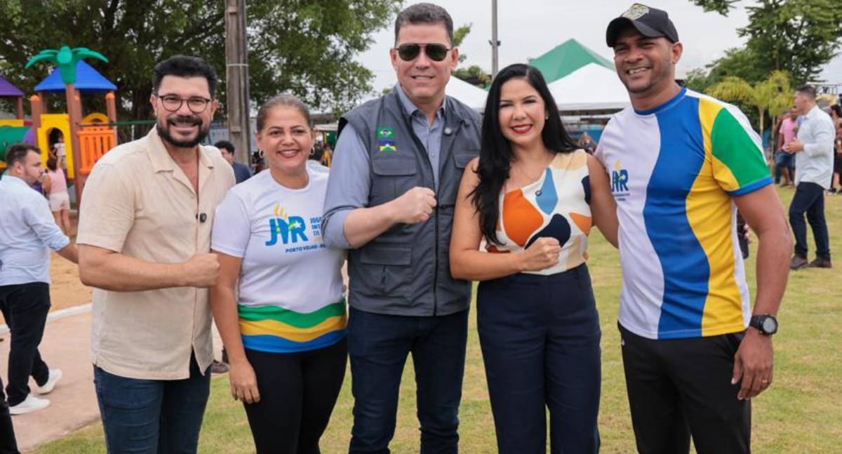 Deputada federal Cristiane Lopes e governador Marcos Rocha entregam nova praça do Abobrão