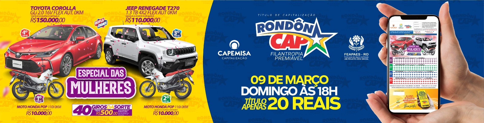 RondônCap realizou mais um sorteio especial no dia 02 de março! - News Rondônia