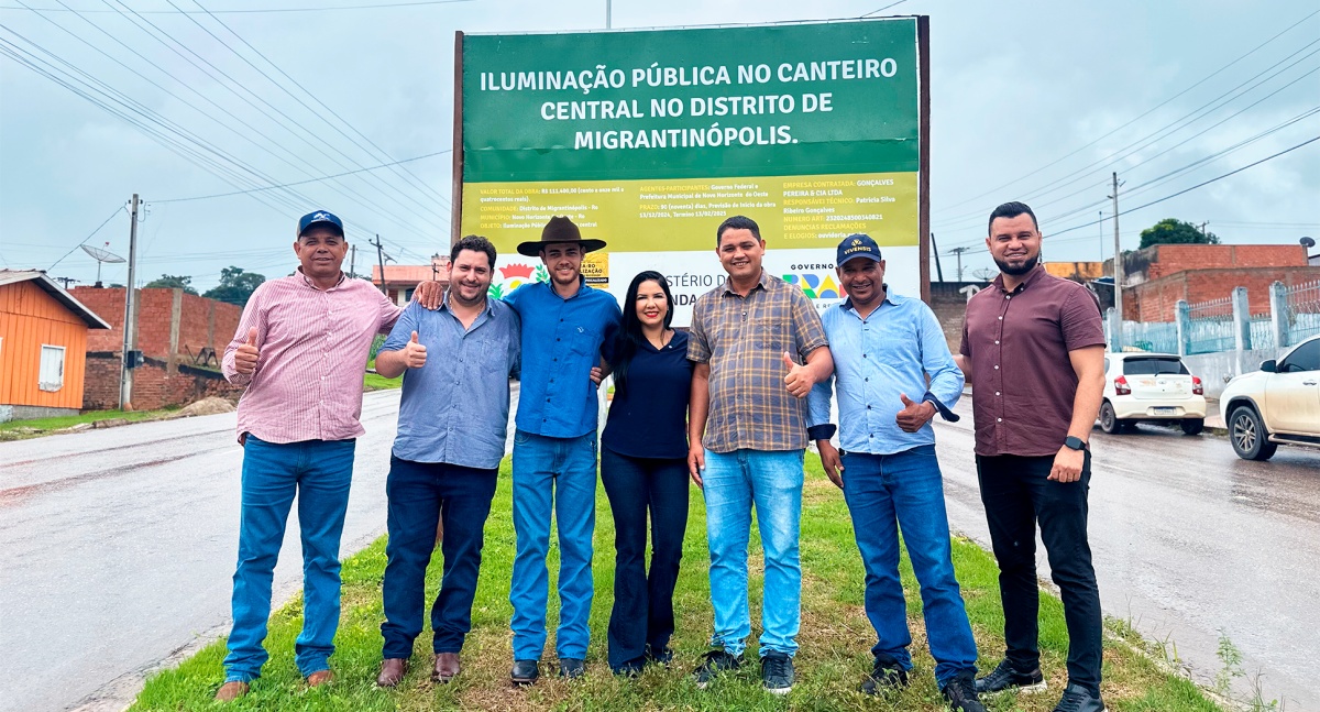 Cristiane Lopes acompanha obras e reforça compromisso com Novo Horizonte d'Oeste