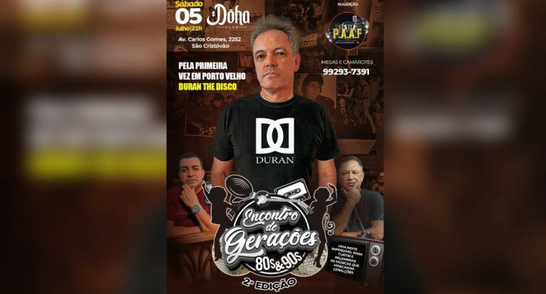 'Encontro de Gerações Anos 80 e 90' promete agitar Porto Velho com muita música e nostalgia