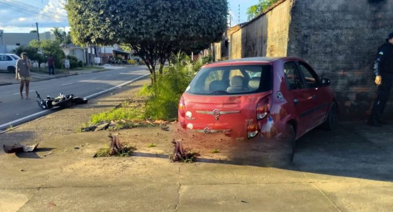Motorista foge após causar acidente que deixa motociclista em estado grave