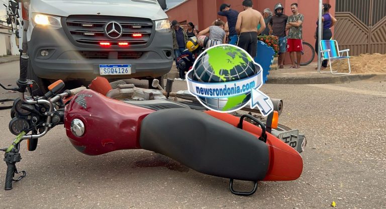 Batida entre carro e moto deixa homem com a perna quebrada na zona sul