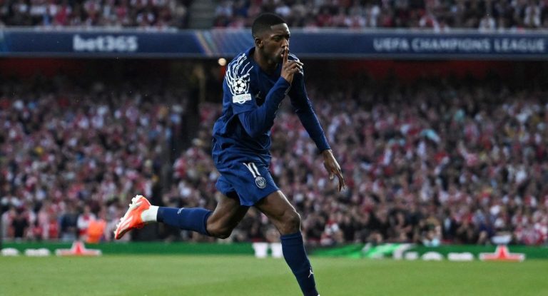 PSG vence Arsenal por 1 a 0 na semifinal da Liga dos Campeões com gol de Dembélé