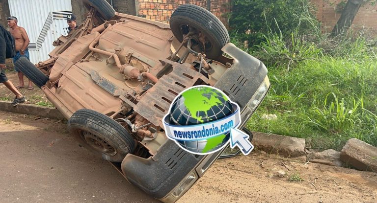 Mãe e filha ficam feridas em acidente com capotamento na zona leste