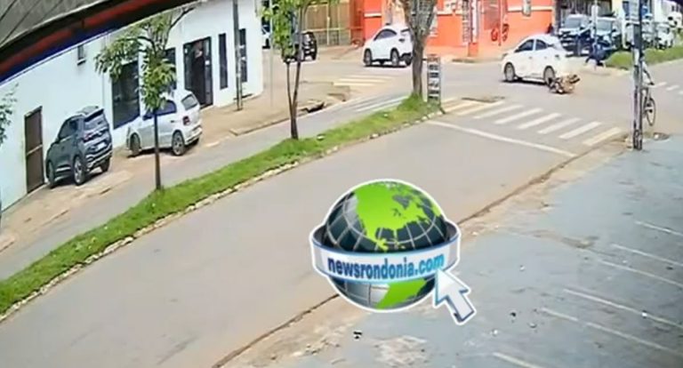 VÍDEO: Motociclista não percebe sinal vermelho e sofre grave acidente na Guaporé - News Rondônia