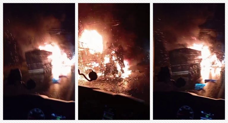 Violenta colisão entre carretas provoca incêndio na BR-364, entre Vilhena e Pimenta Bueno - News Rondônia