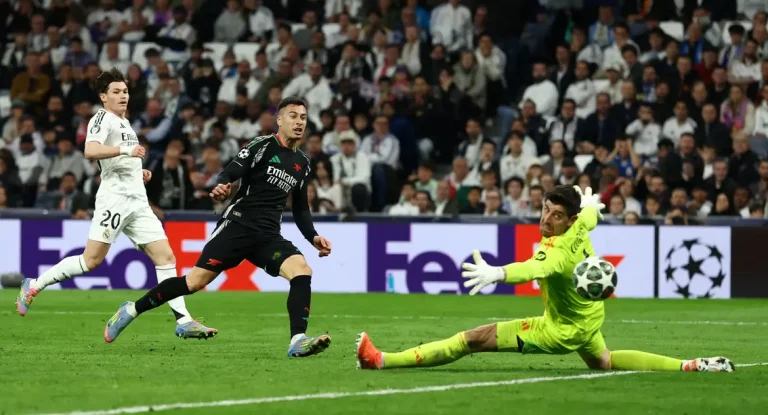 Arsenal elimina Real Madrid e avança à semifinal da Liga dos Campeões após vitória por 2 a 1 no Bernabéu
