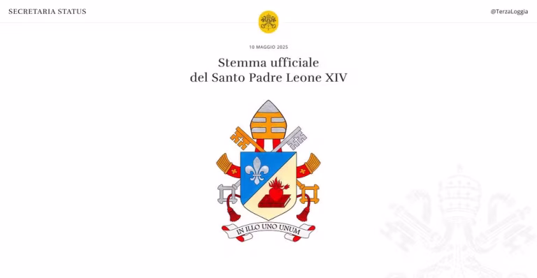 Vaticano apresenta assinatura e brasão do Papa Leão XIV com referências à tradição agostiniana