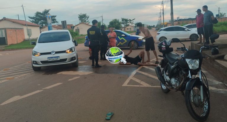 Grave colisão entre carro e moto deixa dois feridos no residencial Cristal da Calama - News Rondônia