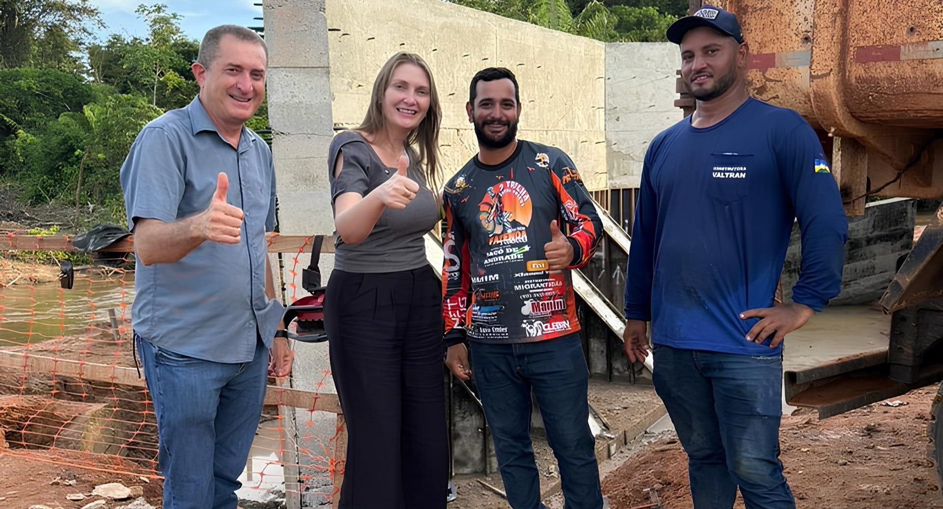Obra na ponte sobre o Rio Corumbiara avança com apoio da deputada Lebrinha e prefeitura