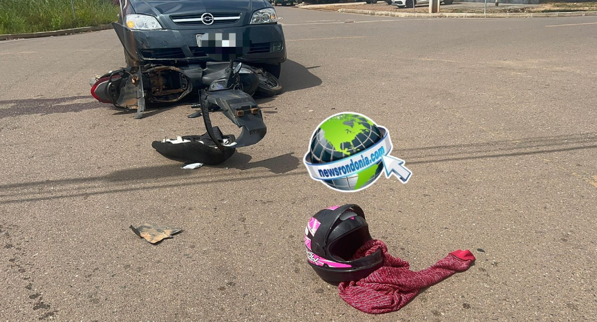 Moto é arrastada por Astra que avançou preferencial no centro - News Rondônia