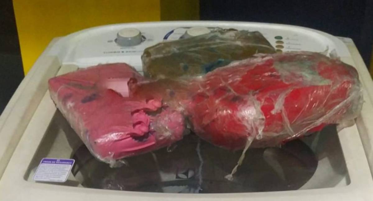 PRF apreende 4,9 kg de Skank em máquina de lavar