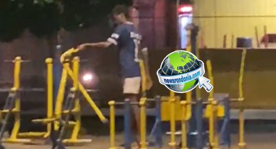 Jovem é preso depois de quebrar aparelhos de academia ao ar livre em praça na zona sul