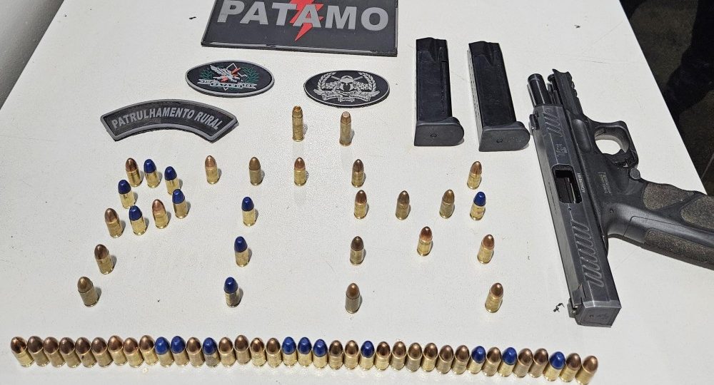 PATAMO apreende arma de uso restrito e prende suspeito na zona rural