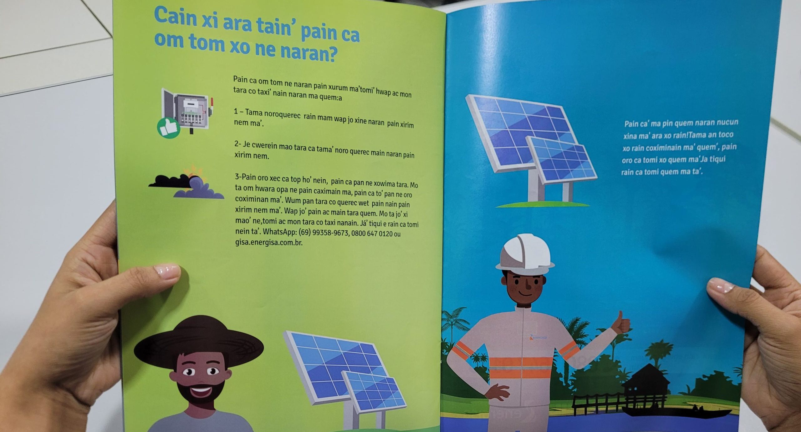 Energisa traduz cartilha informativa para o idioma indígena