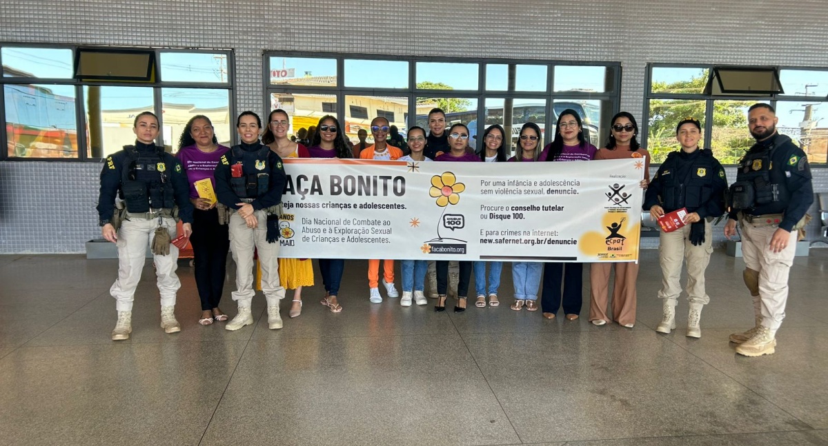 Rodoviária de Porto Velho recebe ação educativa da PRF contra a exploração sexual de crianças e adolescentes