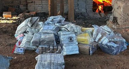 PF realiza incineração de 400kg de entorpecentes em Guajará-Mirim