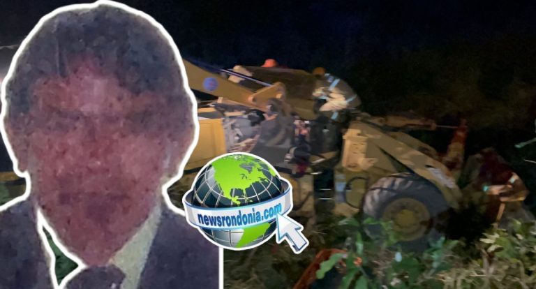 Idoso morre esmagado em capotamento de pá carregadeira na BR-364 - News Rondônia