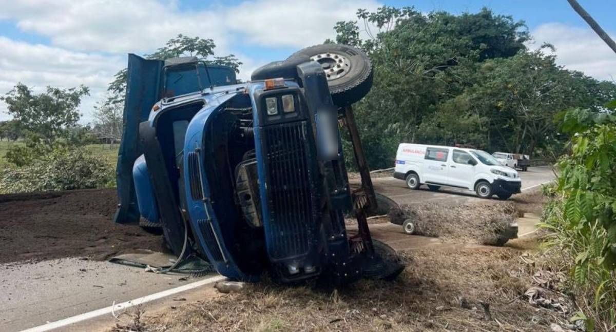 Caminhão tomba na RO-010 entre as linhas 140 e 144, em Rondônia