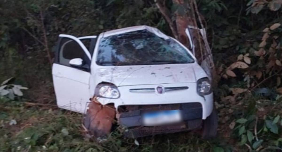 Mulher morre após capotar carro e colidir com árvore na RO-377