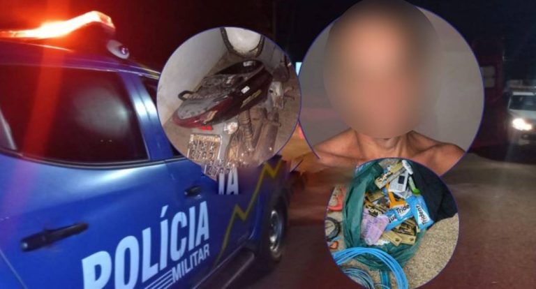 Homem é preso após furto em comércio; moto e produtos são recuperados