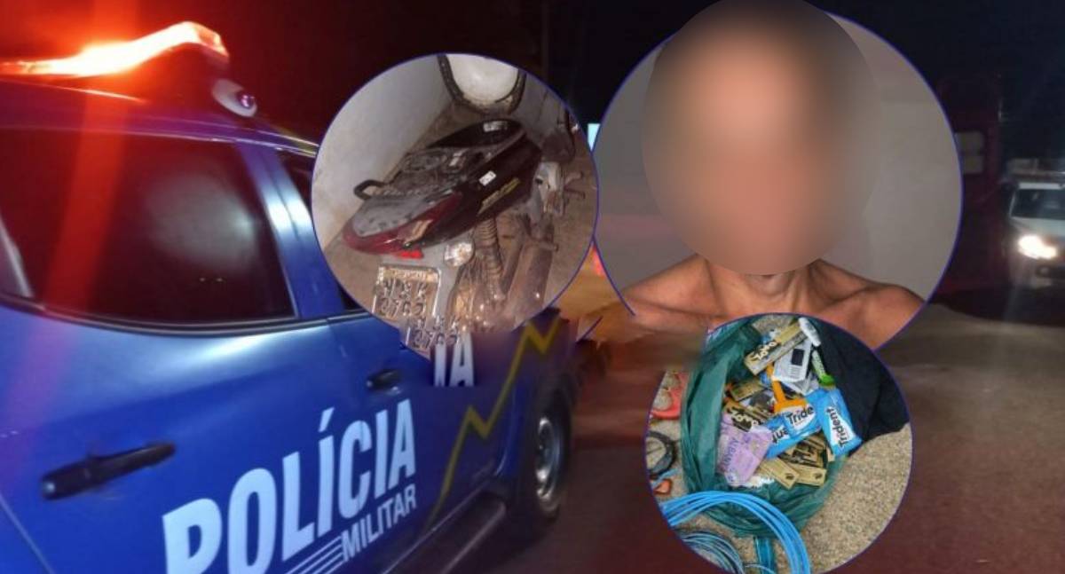 Homem é preso após furto em comércio; moto e produtos são recuperados