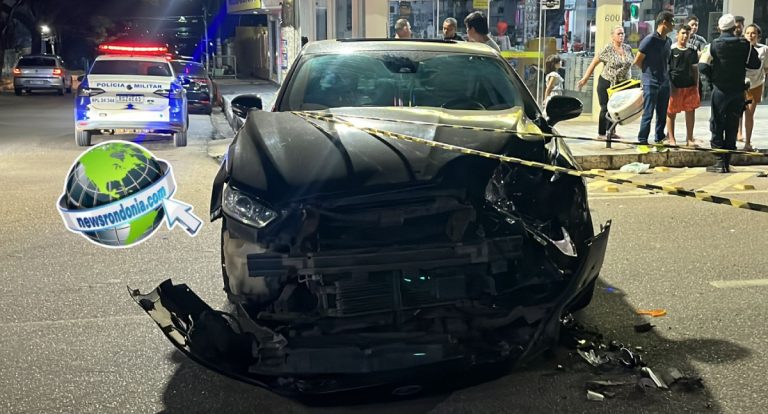 Acidente envolvendo Ford Fusion deixa homem ferido no centro - News Rondônia