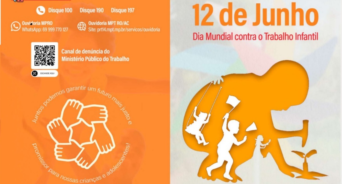 Procuradoria do Trabalho em Ji-Paraná e MPRO lançam cartilha em alusão ao Dia Mundial Contra o Trabalho Infantil