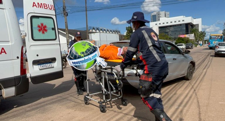 Colisão deixa motociclista ferido na frente do CPA