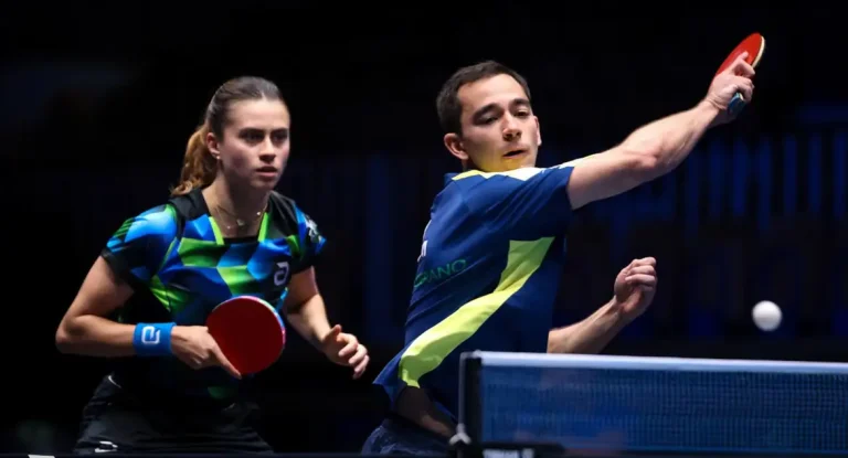 Hugo Calderano e Bruna Takahashi chegam à final de duplas no WTT Star Contender de Liubliana