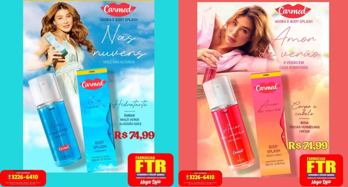 Agenda News: Cheirinho de novidade - Carmed Body Splash é o novo sucesso na FTR Mega Loja