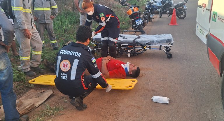 Acidente entre moto e carro é registrado na zona Leste de Porto Velho