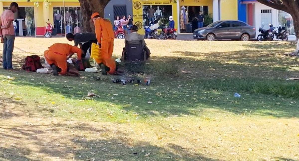 Andarilho é esfaqueado em confusão no centro da cidade