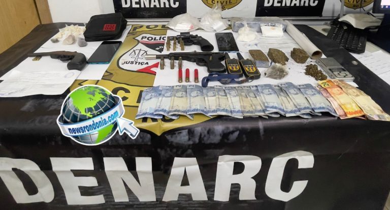 Apenado que responde por tráfico é preso e adolescente apreendida com drogas e armas