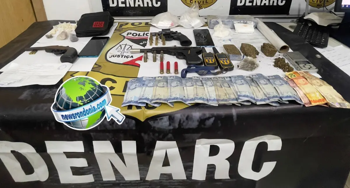 Apenado que responde por tráfico é preso e adolescente apreendida com drogas e armas
