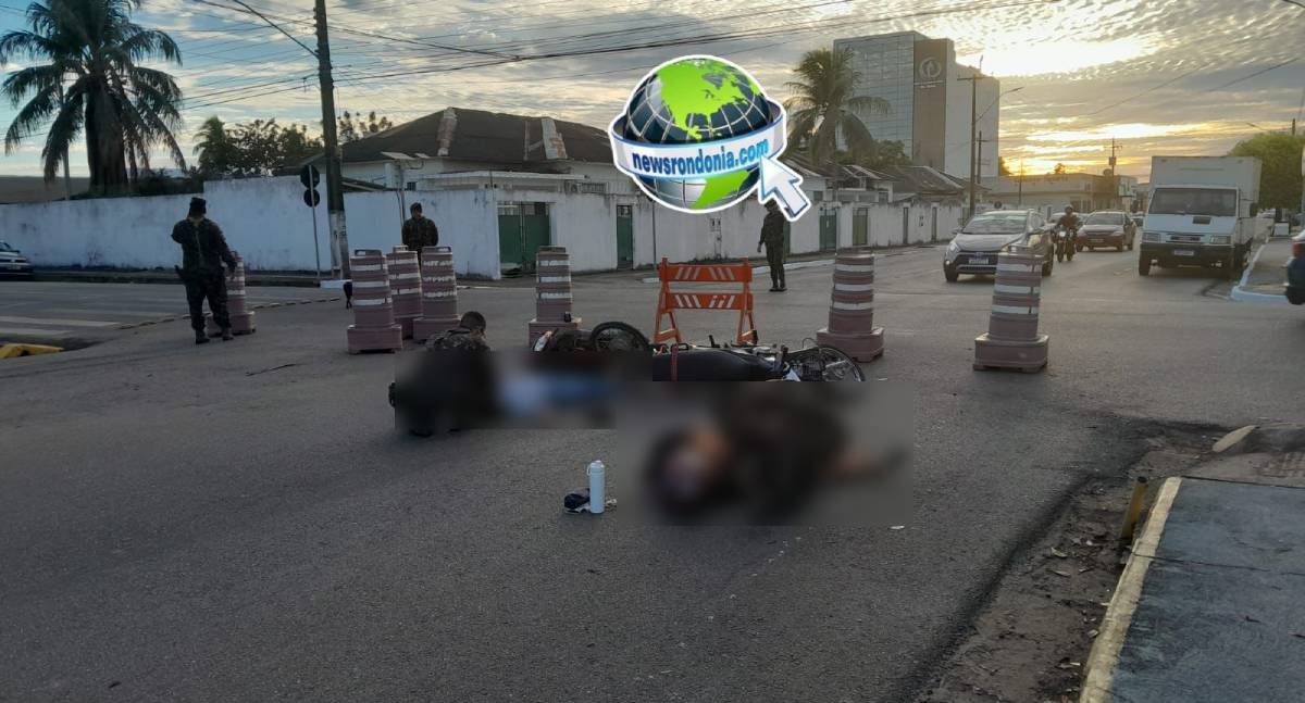 Batida entre motos deixa duas mulheres feridas no centro